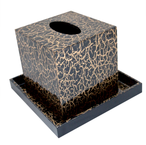 Crackled Tissue Box and Tray